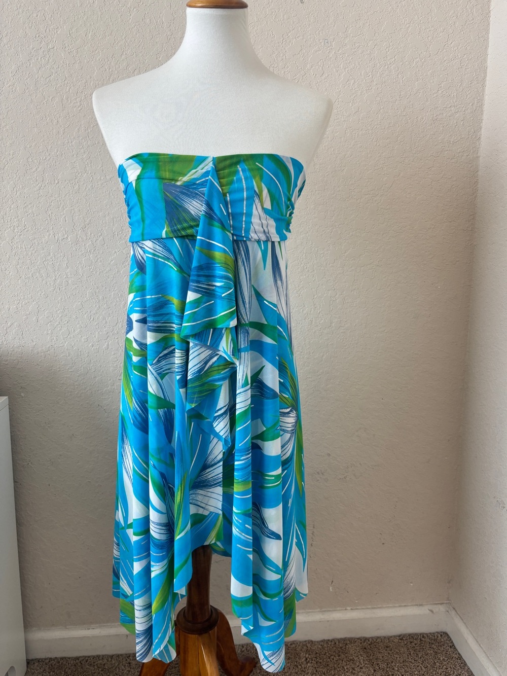 Togs Swimwear Havana Mesh Frill Two Way Skirt / Dress Coverup Teal Medium. - Picture 2 of 8